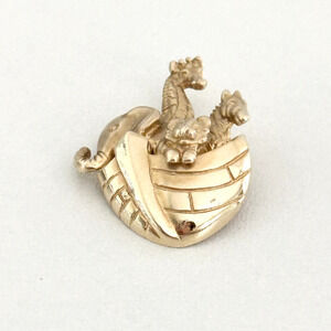 Ardian Designer 14K Yellow Gold Noah's Ark Religious Ship Boat Animals Pendant